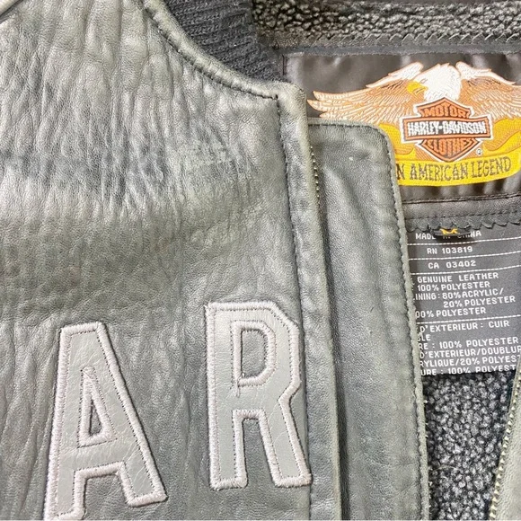 Harley Davidson 100th Anniversary Leather Bomber Jacket Size Medium - Picture 11 of 12